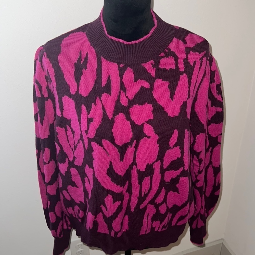 Who What Wear Sz‎ XXl pink mock neck balloon sleeves pull over sweater pink